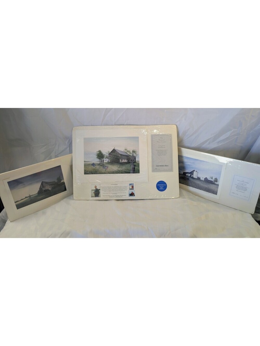 Vtg Fred Bridenhagen Barns of Door County Signed Lithograph Prints Set of 3